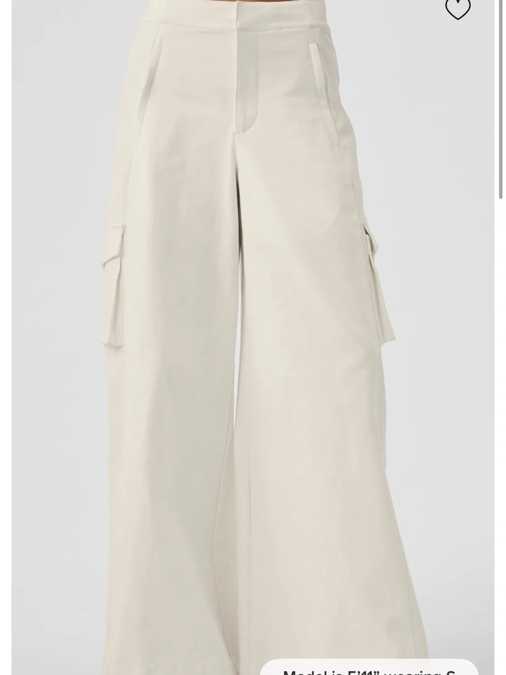 ALO Yoga Off-White Wide-Leg Cargo Pants